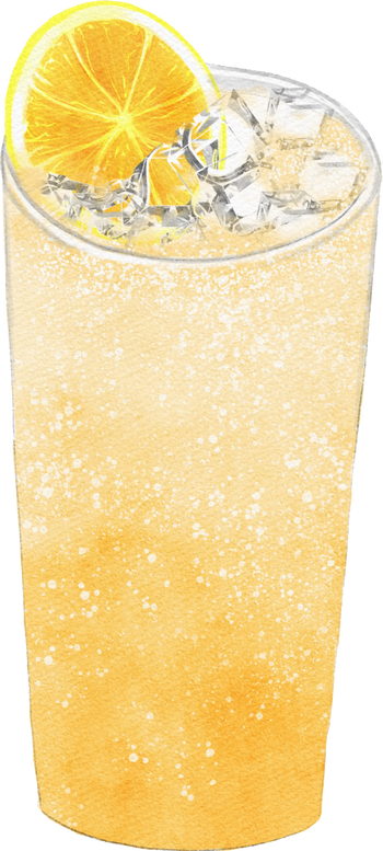 watercolor illustration Sparkling sunset punch