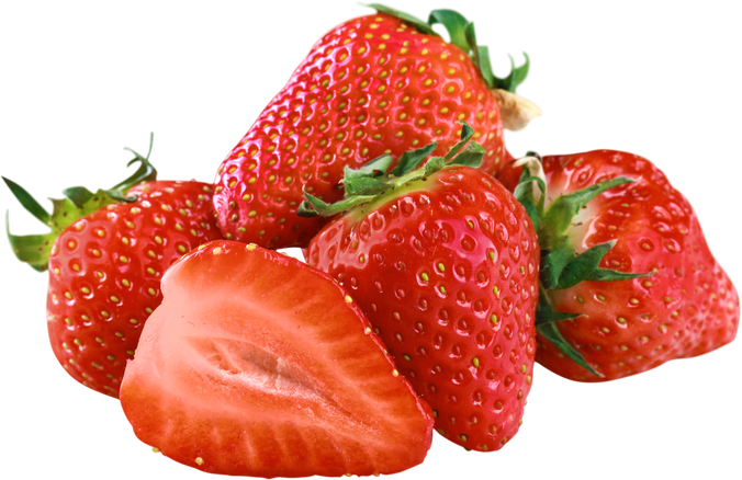 Strawberries on White