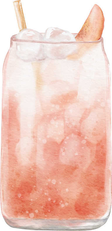 Watercolor peach soda watercolor illustration isolated element